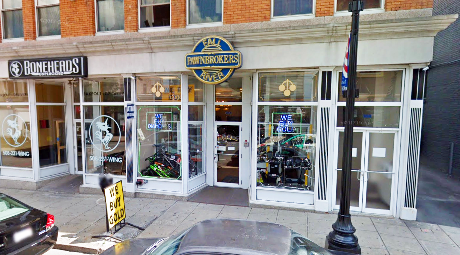 Fall River Pawnbrokers storefront at 364 South Main St in Fall River, MA